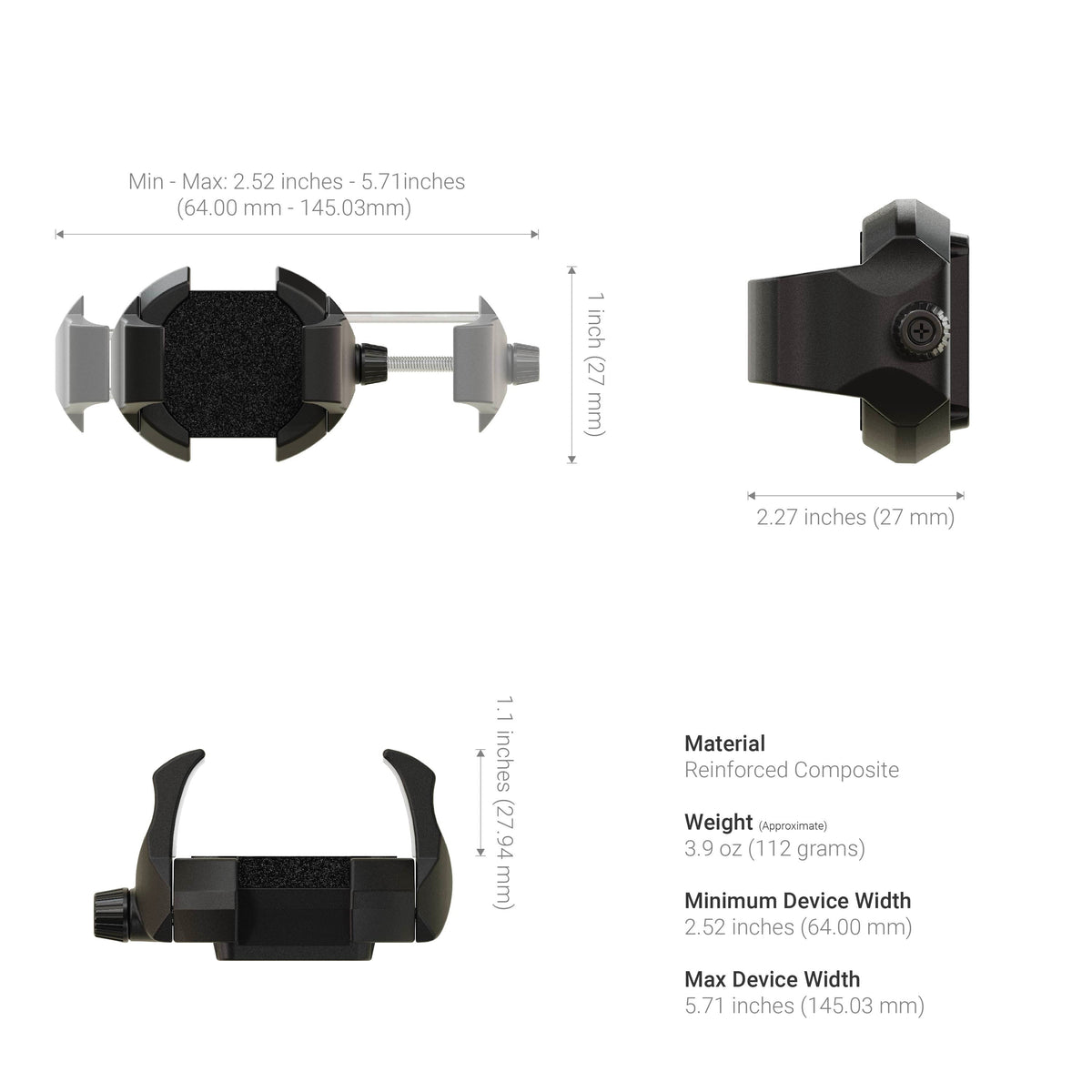 Arkon KNRM080 houder- of montagedetail; toestel en andere apparatuur niet inbegrepen