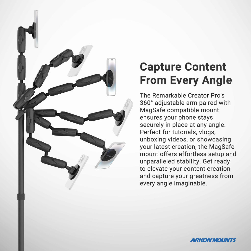 Arkon Creator Pro Plus MagSafe detail of opstelling; toestel en overige apparatuur niet inbegrepen