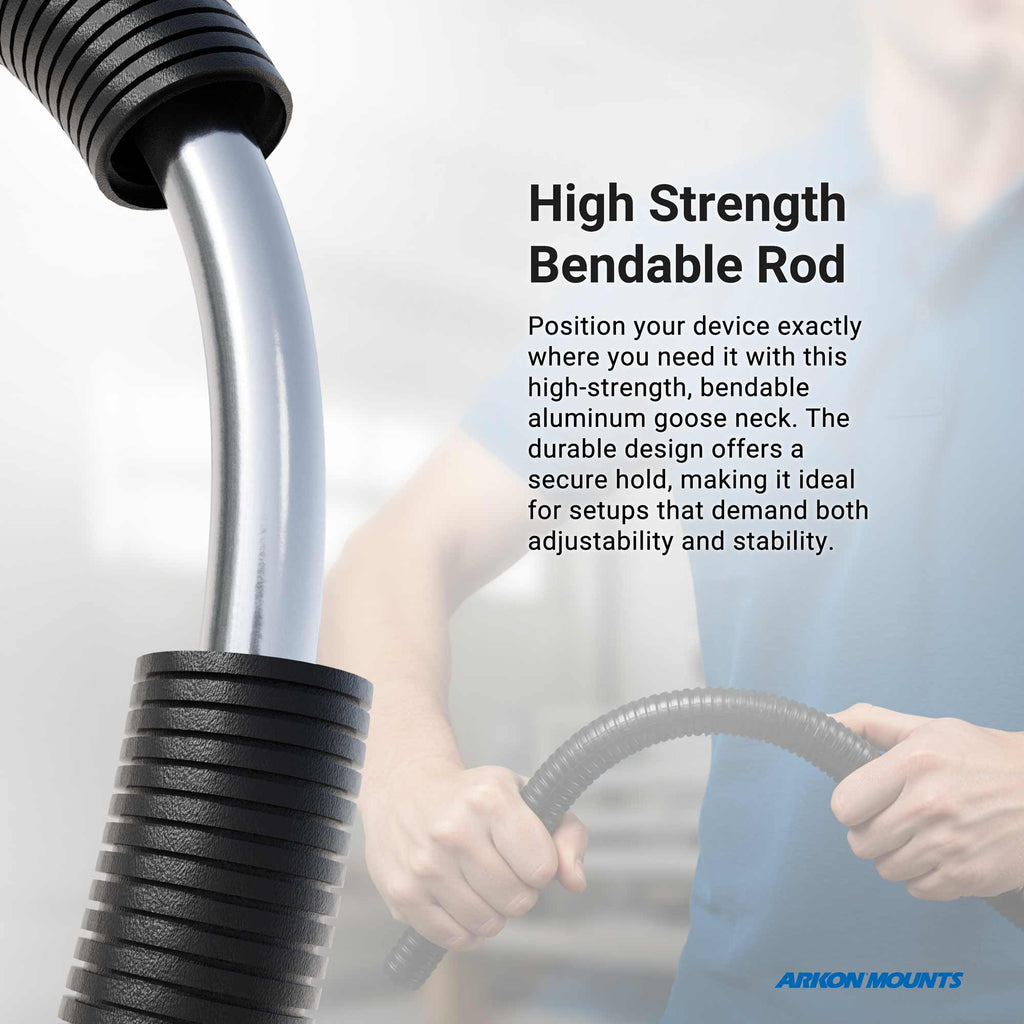 Arkon Mega Grip stoelrailserie detail van de buigbare zwanenhals