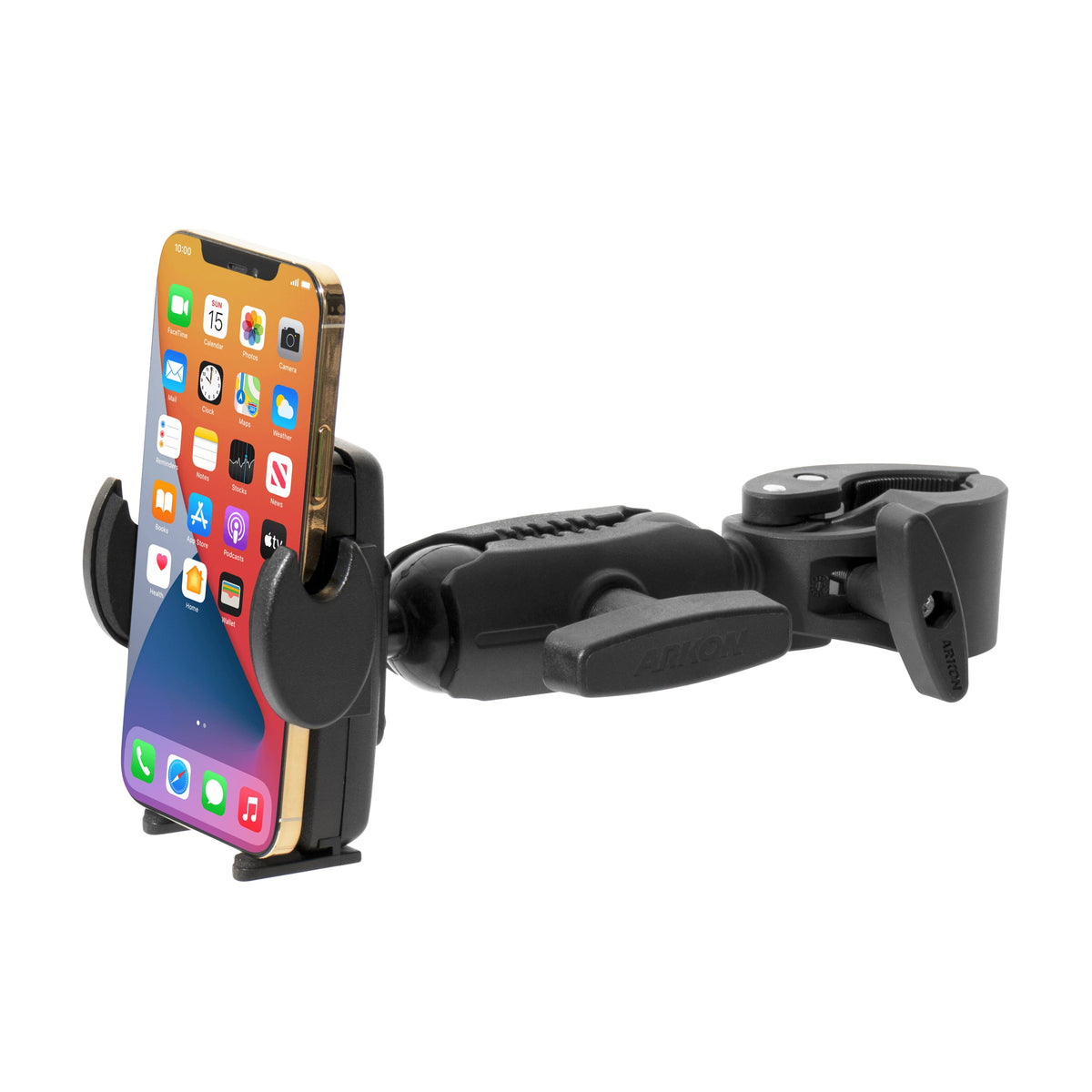 Arkon Mega Grip klemhouder montagedetail of gebruiksvoorbeeld; toestel niet inbegrepen