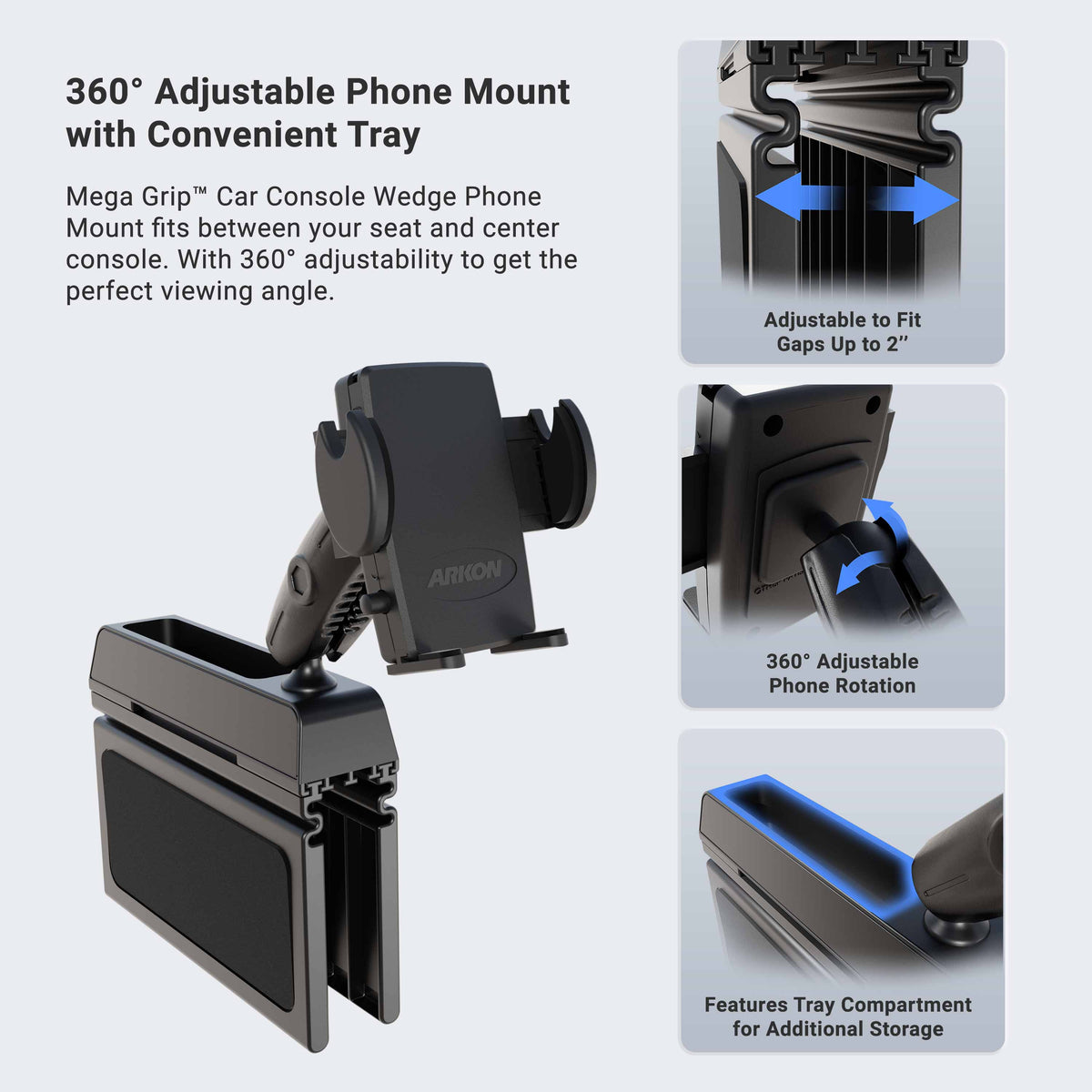Arkon SM4SEATMT detail of montagevoorbeeld; overige apparatuur niet inbegrepen