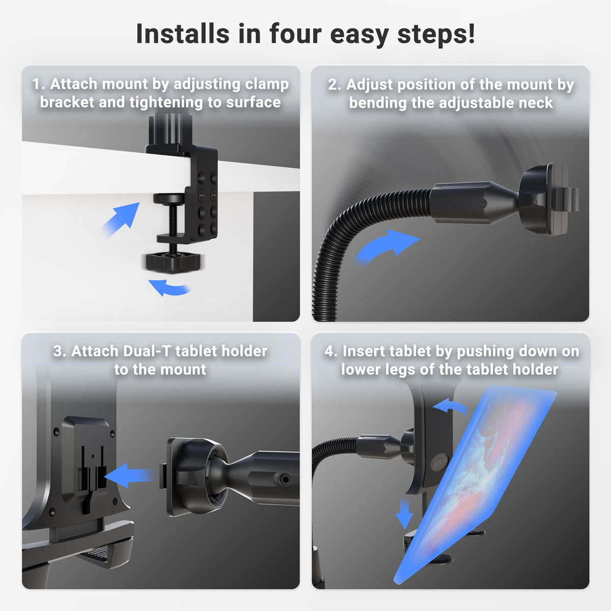 Arkon TAB086-12 houder- of montagedetail; toestel en andere apparatuur niet inbegrepen