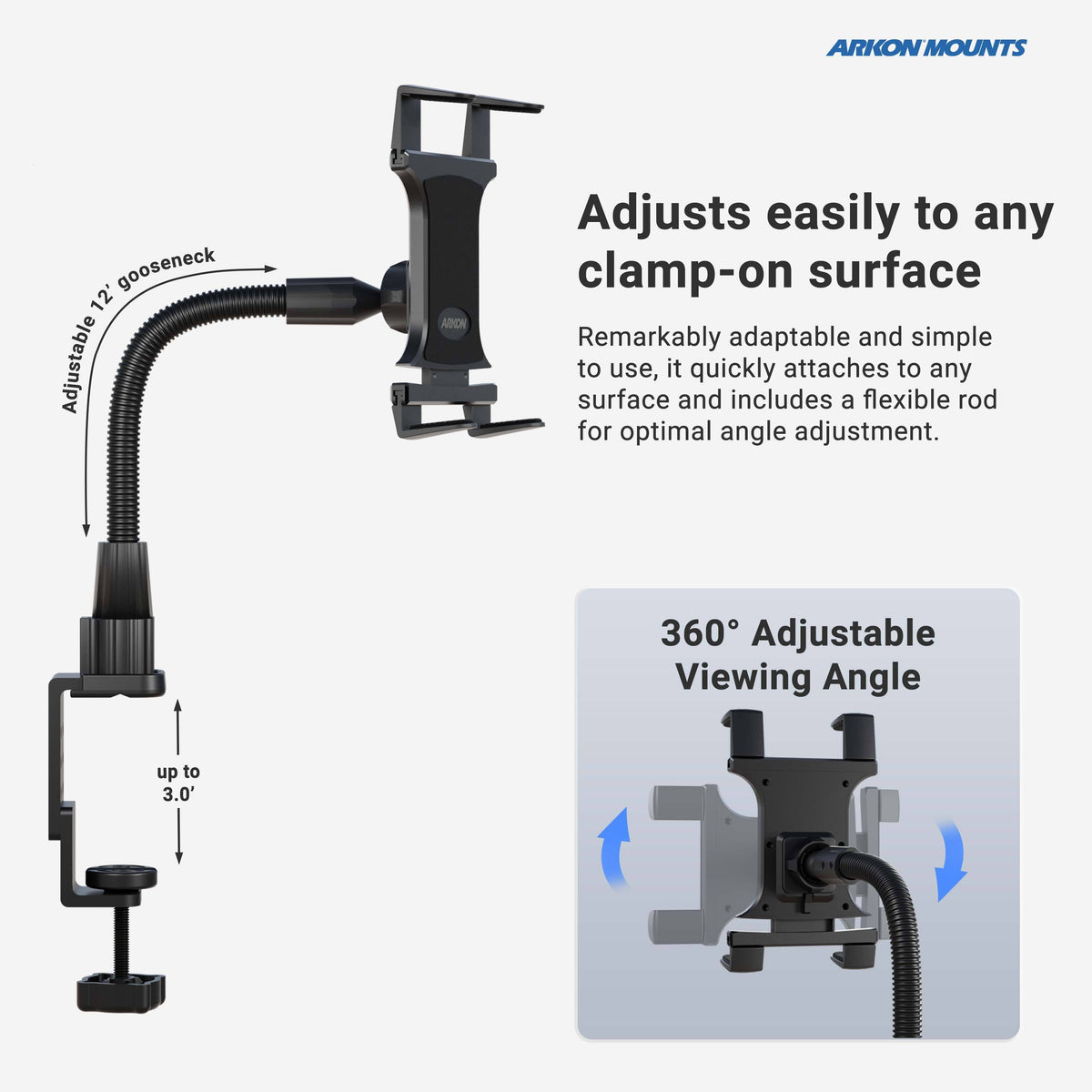 Arkon TAB086-12 houder- of montagedetail; toestel en andere apparatuur niet inbegrepen