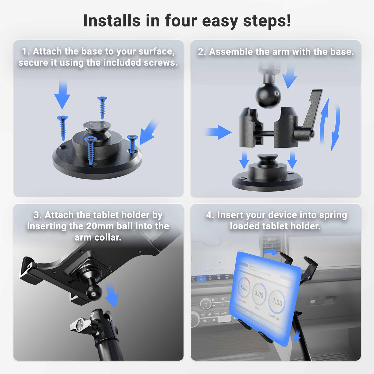 Arkon TAB803 houder- of montagedetail; toestel en andere apparatuur niet inbegrepen
