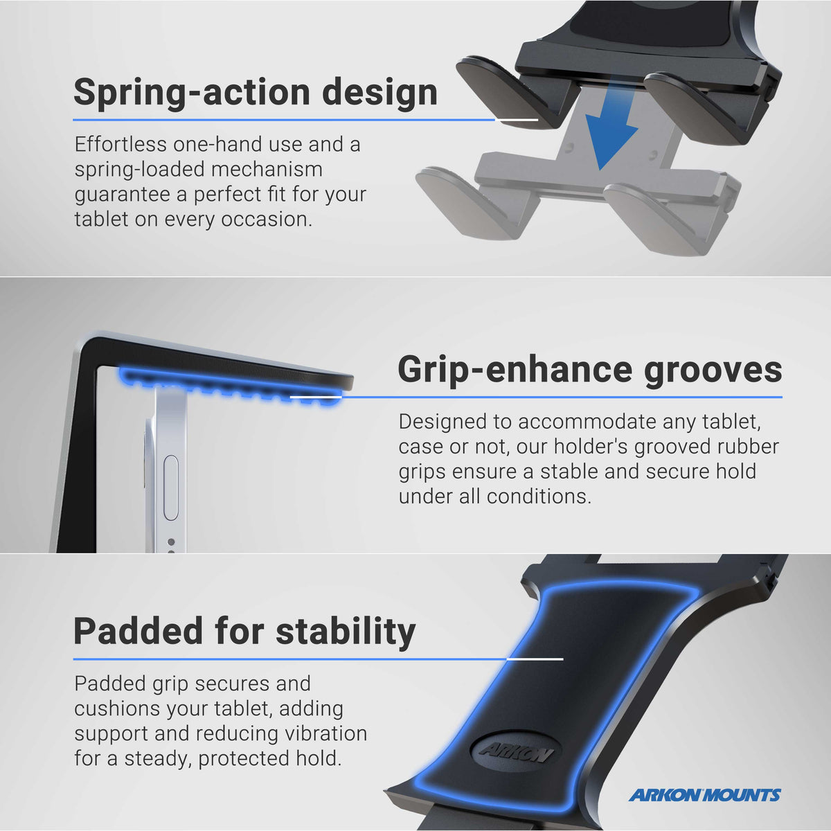Arkon TAB804 houder- of montagedetail; toestel en andere apparatuur niet inbegrepen
