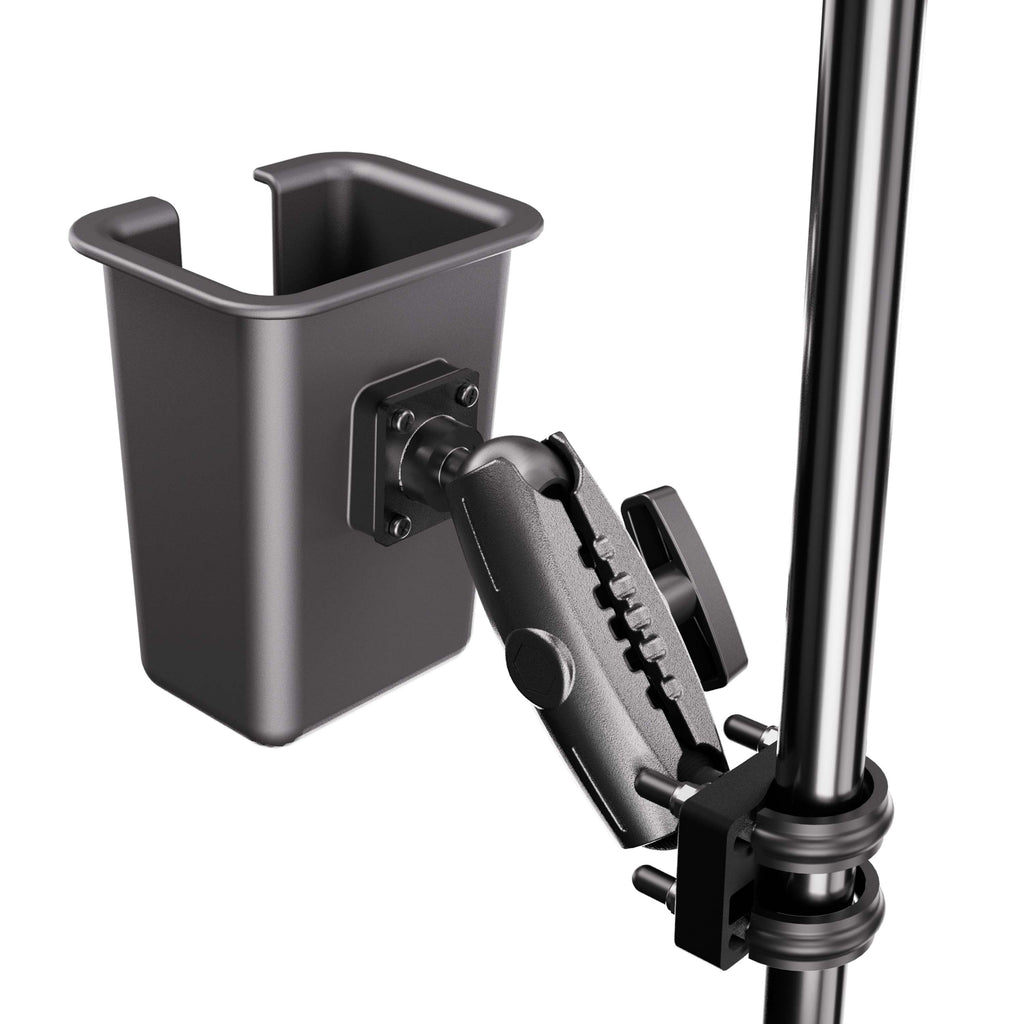 Arkon UB138MM5RBHLSXL montagevoorbeeld aan buis; toestel en buis niet inbegrepen