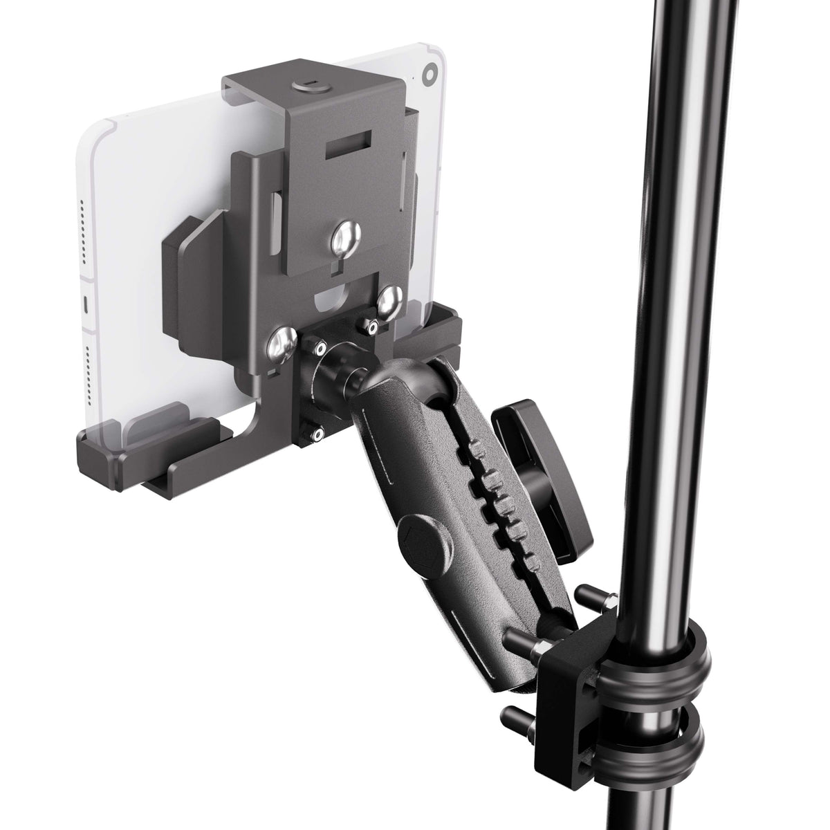 Arkon UB138MM5RBT004 montagevoorbeeld aan buis; toestel en buis niet inbegrepen