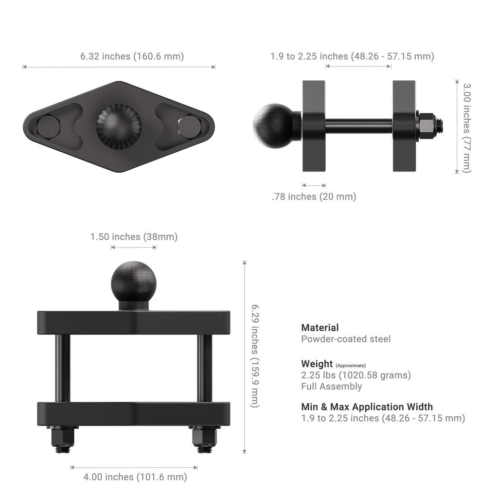 Arkon XMSFL38RM5TAB4 componentdetail of tekening; geen totale montagemaat