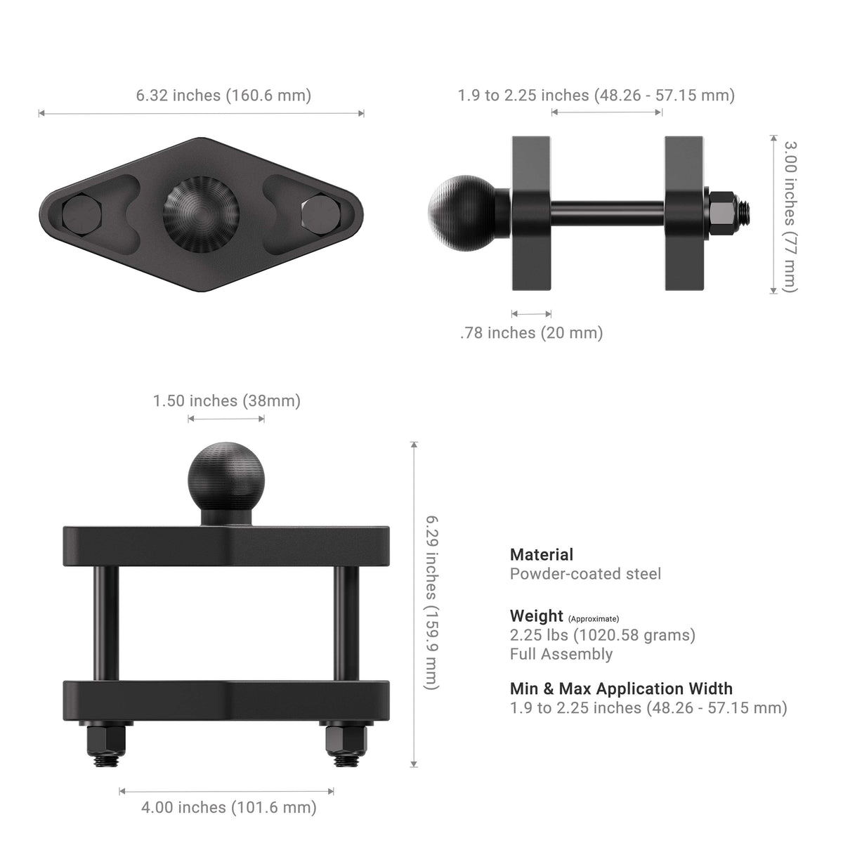 Arkon XMSFL38RM5TAB5 componentdetail of tekening; geen totale montagemaat