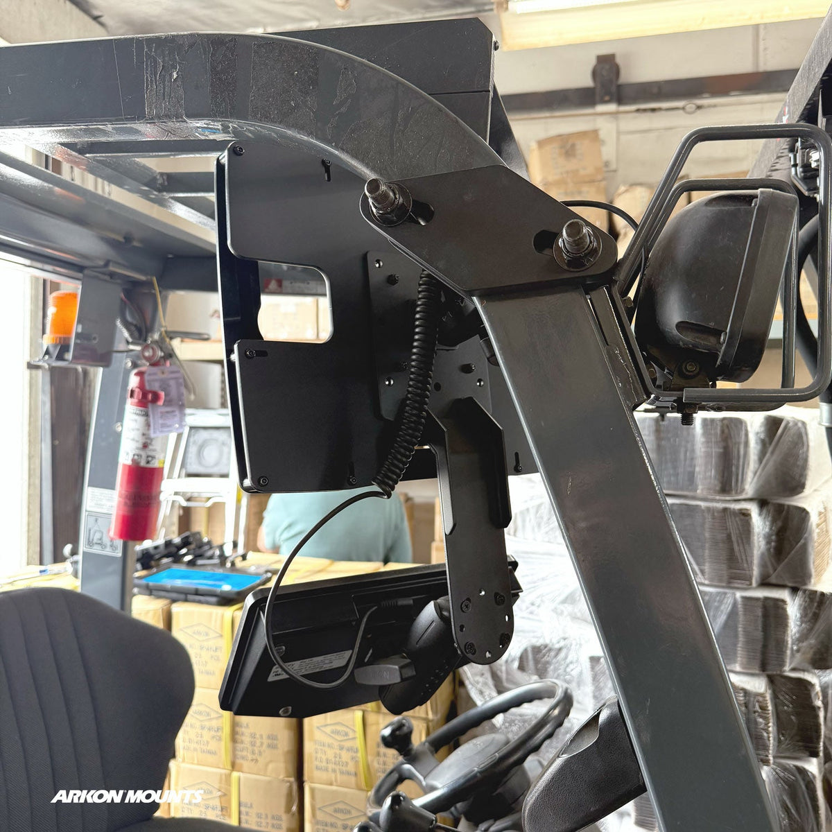 Arkon XMSFL38RM5UBT praktijkvoorbeeld; toestel en heftruck niet inbegrepen