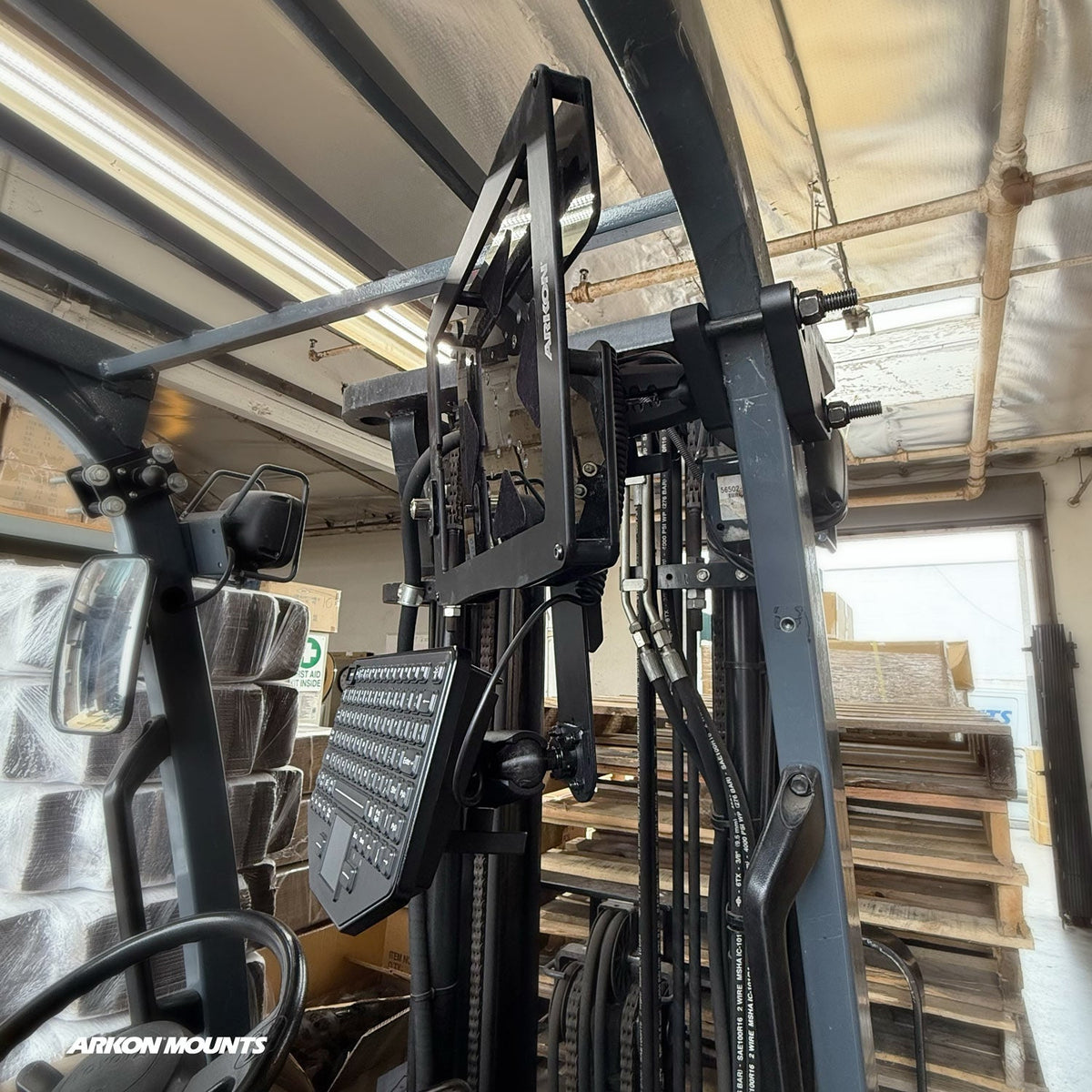 Arkon XMSFL38RM5UBT tweede praktijkvoorbeeld; toestel en heftruck niet inbegrepen