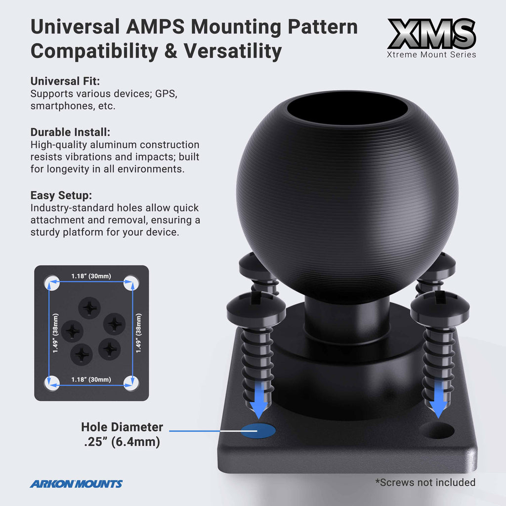 Arkon XMSRM382XMAMPS AMPS-aansluiting met bevestigingsschroeven ter illustratie