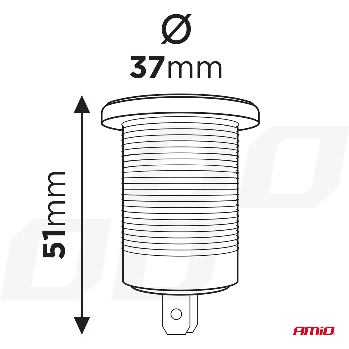 Waterdichte telefoonoplader USB+USB-C 12/24V MOD-08 AMiO 02858 - AMiO 02858 - afbeelding 2