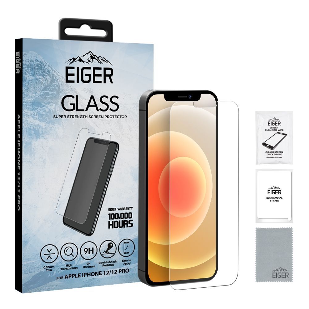 Eiger GLASS Screen Protector Apple iPhone 12/12 Pro- clear