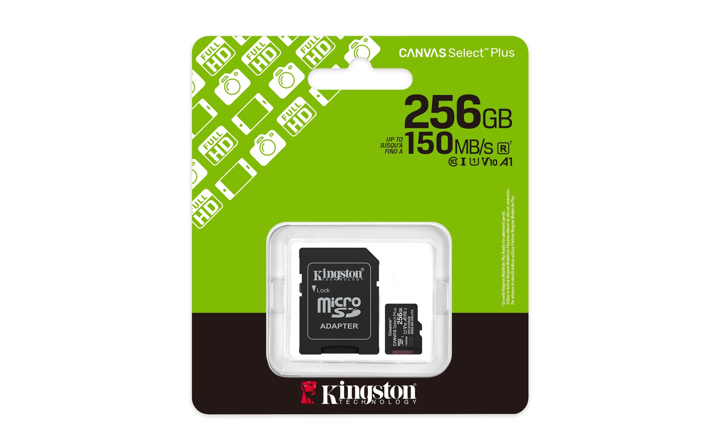 Kingston Canvas Select Plus microSDXC 256GB + SD adapter packshot