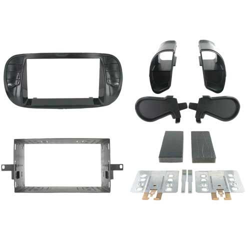 2-DIN frame Fiat 500 08-15 piano zwart