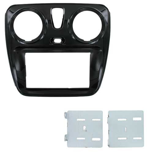 2-DIN frame Dacia Dokker Lodgy 12- met OEM 1-DIN piano zwar