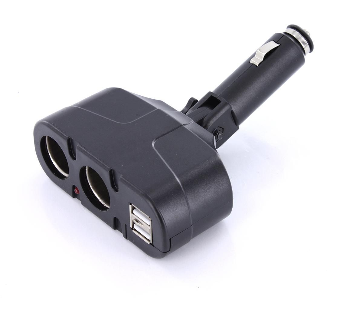 Lader 12V adapter 2x usbA + 2x sig.plug F max 2.5A