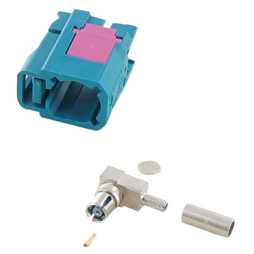 kabelconnector krimp Fakra F haaks 90° - RG174