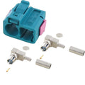 kabelconnector krimp dubbel Fakra F haaks 90° groen