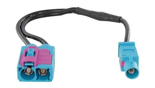 adapterkabel 15 cm Y splitter Fakra M - Fakra F dubbel