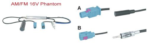 adapterkabel 15 cm Y splitter Fakra F - DIN M en F + fantoom