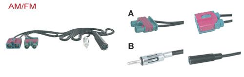 adapterkabel 20 cm dubbel Fakra M - DIN M en Fakra F - DIN F