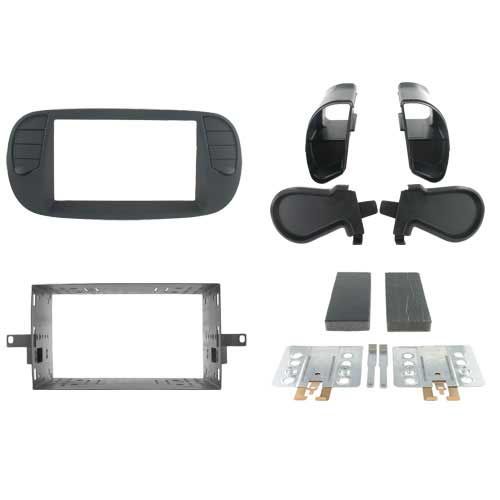 2-DIN frame Fiat 500 08-15 soft touch zwart
