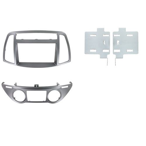 2-DIN frame Hyundai i20 12-14 autom airco OEM paneel zilve