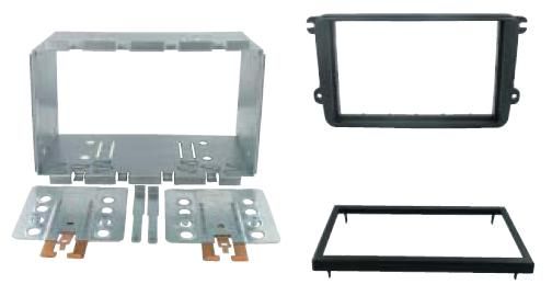 2-DIN frame Skoda VW Golf 5-6 T5 08-15 met metaal zwart