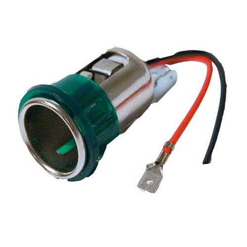Lader 12V inbouw sig plug F schroefgat + licht 20cm