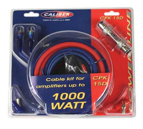 Caliber CPK15D versterker kabelset tot 1000 watt met 5 meter kabels