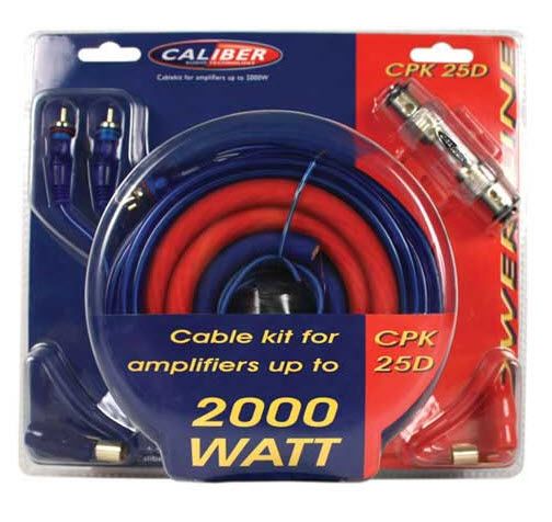 Caliber CPK25D versterker kabelset tot 2000 watt met 5 meter kabels