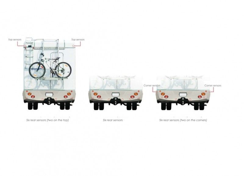 <br />Motorhome rear parking sensor kit 6 flat capsule/buzzer