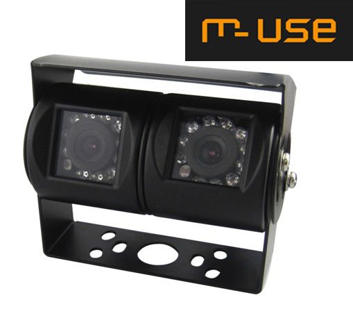 m-use camera universeel duo rear NTSC 120°/90° zwart