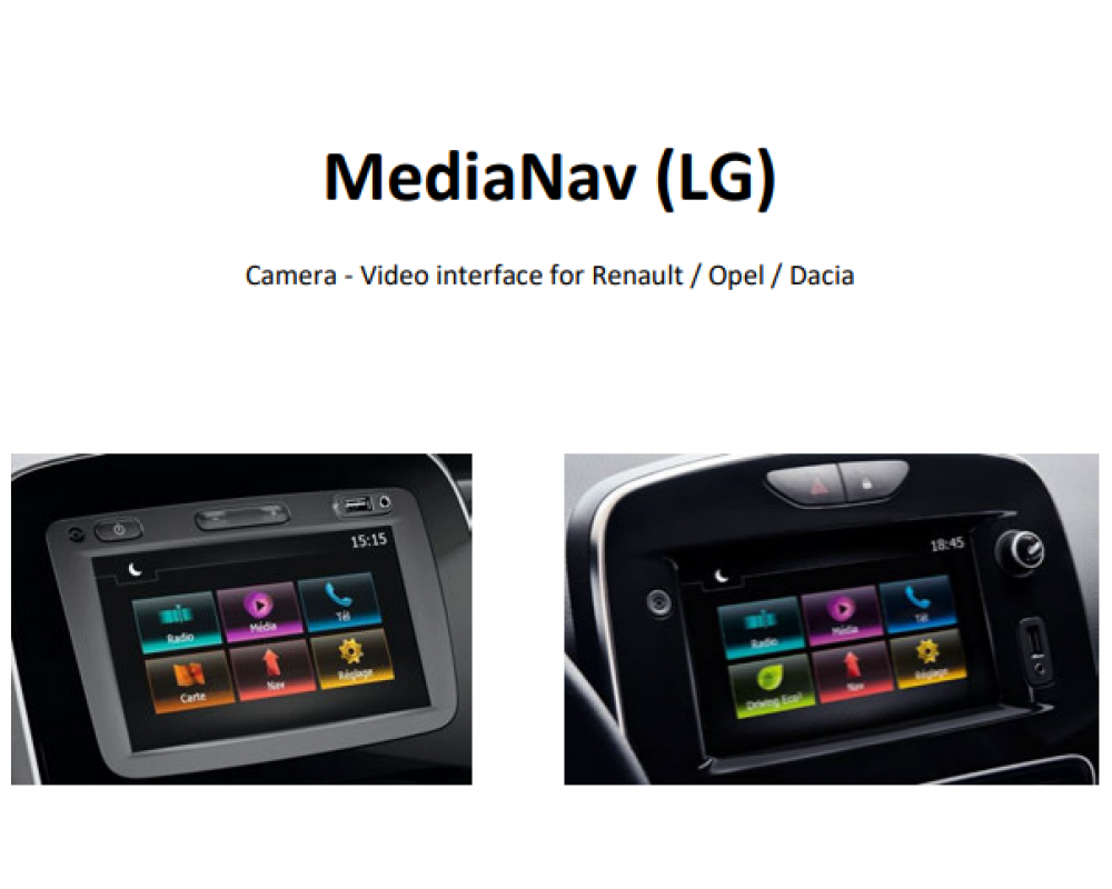 Camera Video interface met LG MediaNav Div. modellen Dacia - Renault