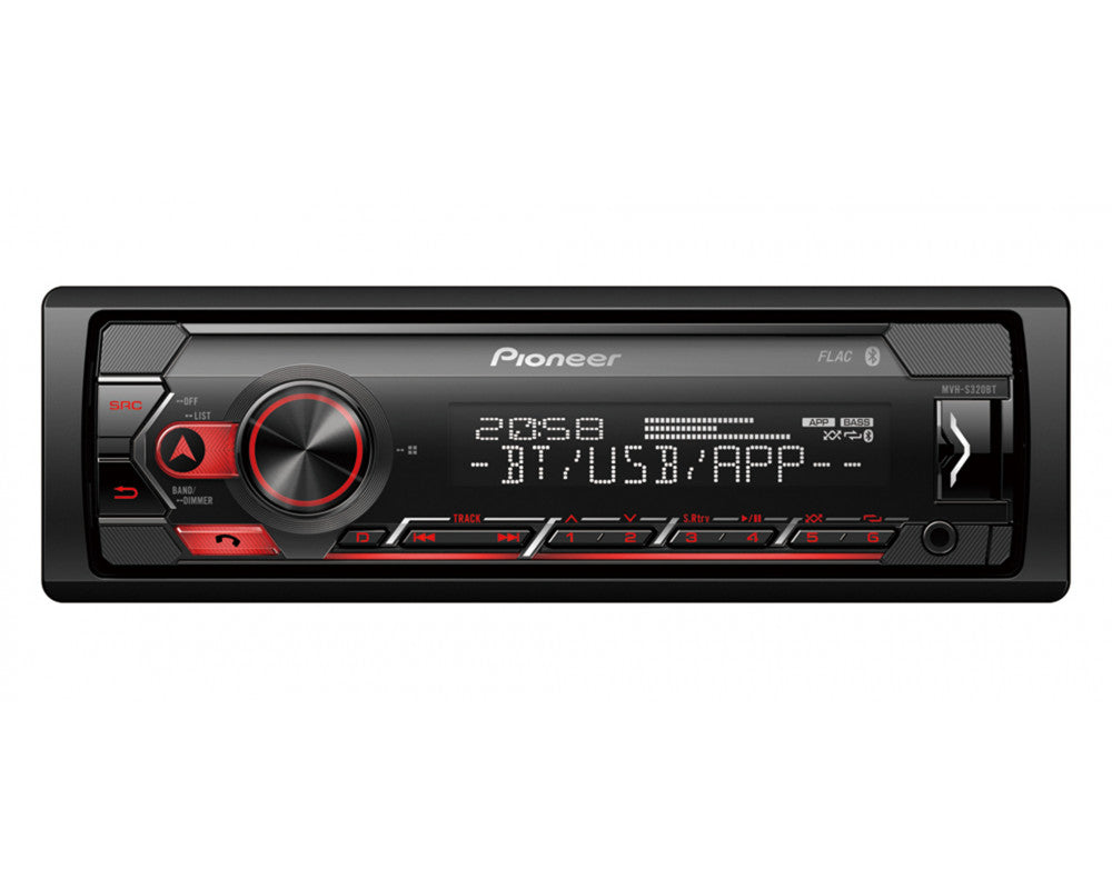 Pioneer MVH-320 1DIN USB/BT/+ rood