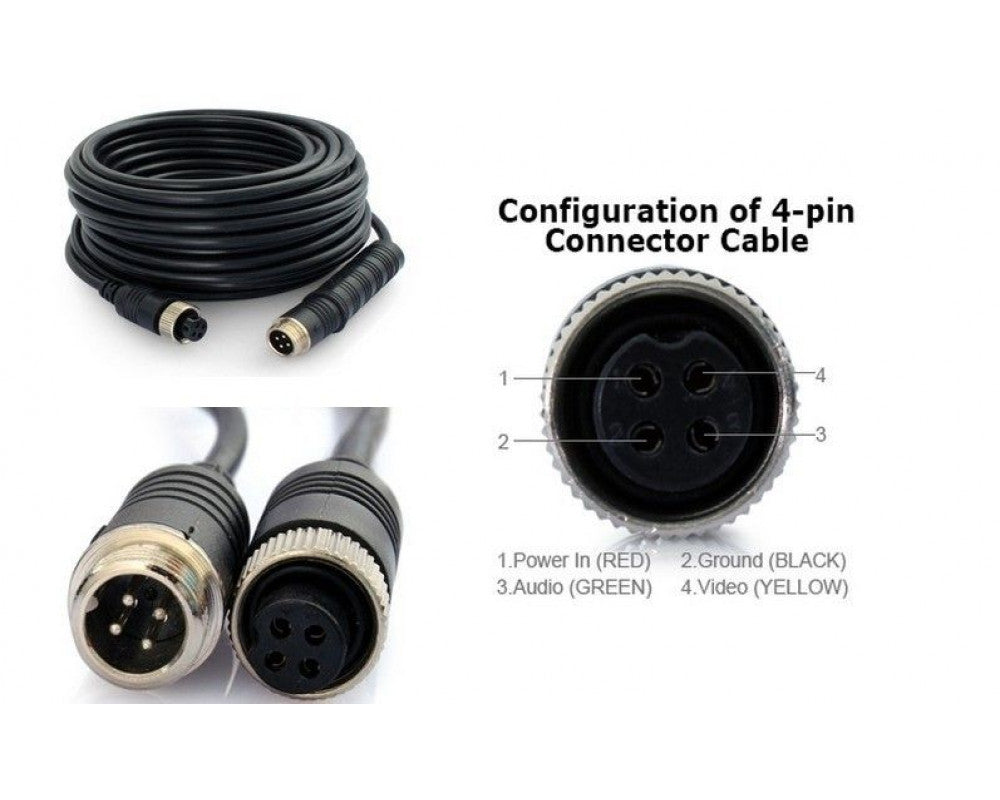 Navinc - Camera extension cable 15 meter with 4-pins connector (4-p male to 4-p female) - Camera Accessoires - artikel NI.ACC