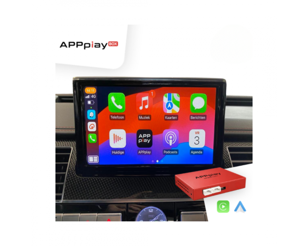 APPplay BOX_Audi A8 (10-17) MMI 3G CARplay & Android Auto set (clima)