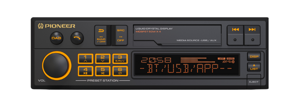 Pioneer 1-DIN retro design SXT-C10PS BT / DAB+ / USB