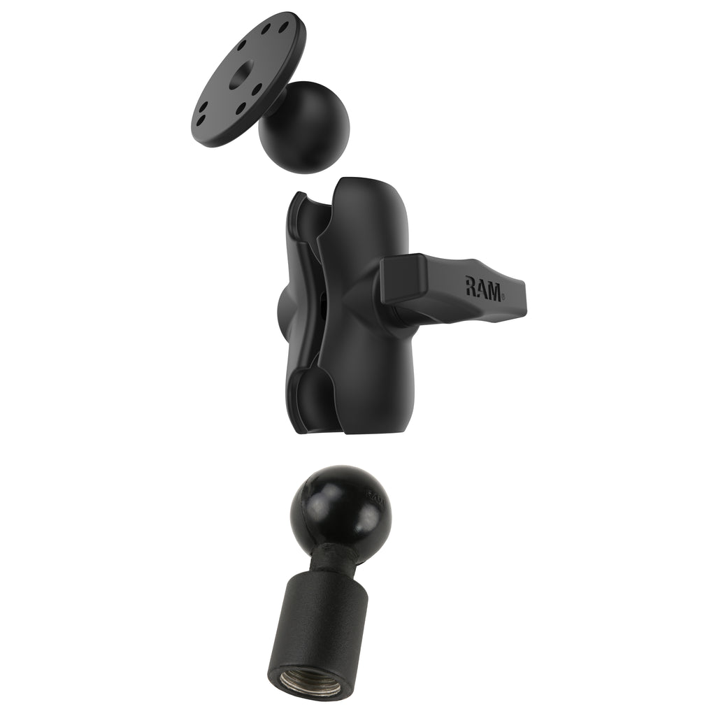 RAM Korte Dubbele Bal Montage met Ronde Plaat en 1/2" NPT-schroefdraad - RAM Mounts RAM-101-B-218-1U afbeelding 2