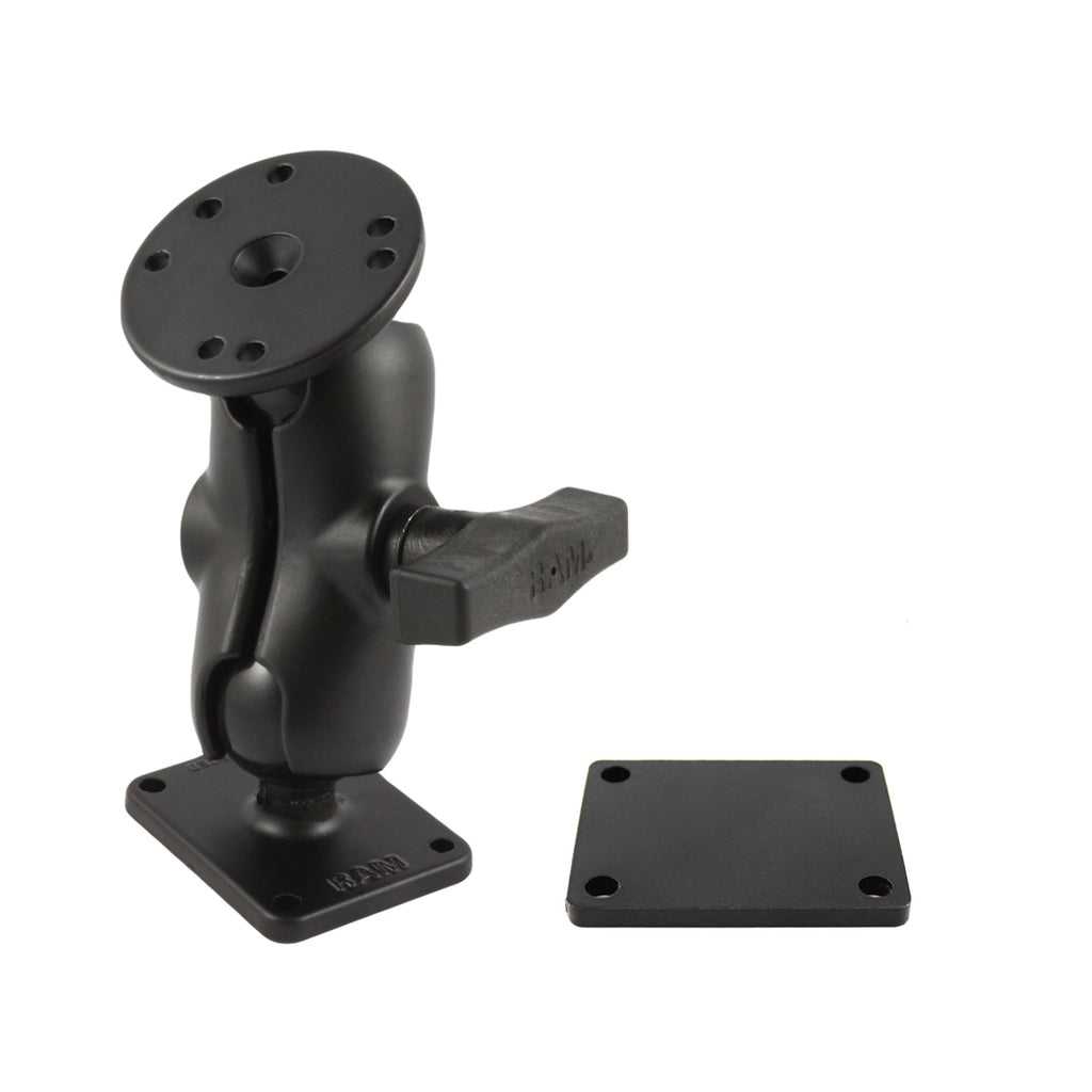 RAM Dubbele Bal Montage - Korte Aluminium Steunplaat - RAM Mounts RAM-101-B-SAE1 afbeelding 1
