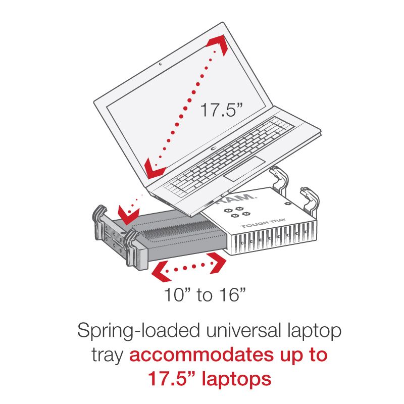 RAM No-Drill™ Laptop Houder voor '06-13 Honda Ridgeline - RAM Mounts RAM-VB-132-SW1 afbeelding 2