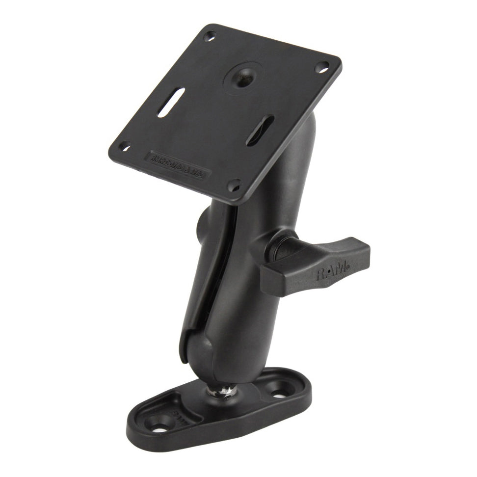 RAM dubbele bal montage met 75x75mm VESA plaat en 2 gats base - RAM Mounts RAM-101-RAY1U