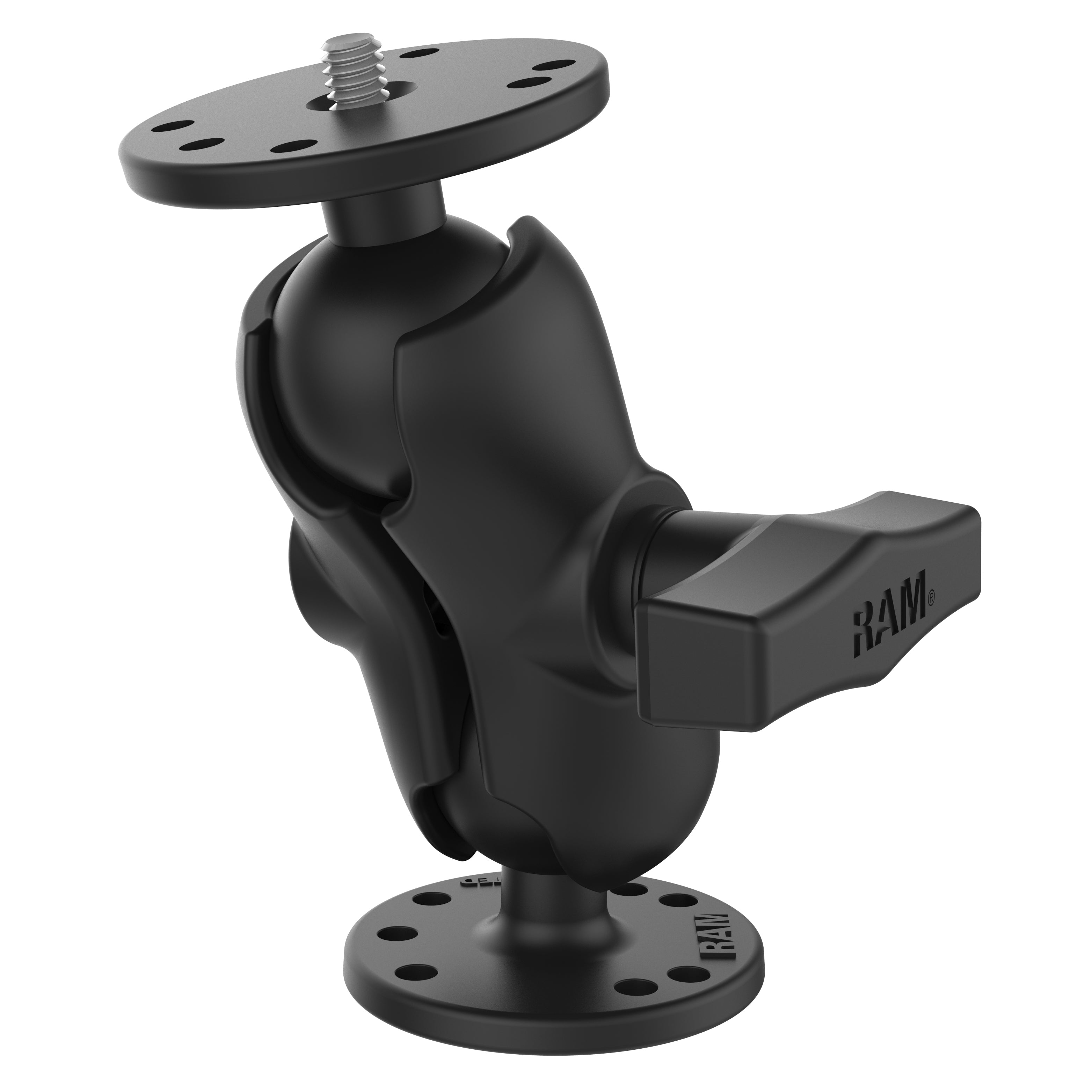 RAM Dubbele Bal Montage met 1/4 "-20 Schroefdraad - C Maat Kort - RAM Mounts RAM-101AU-B afbeelding 1