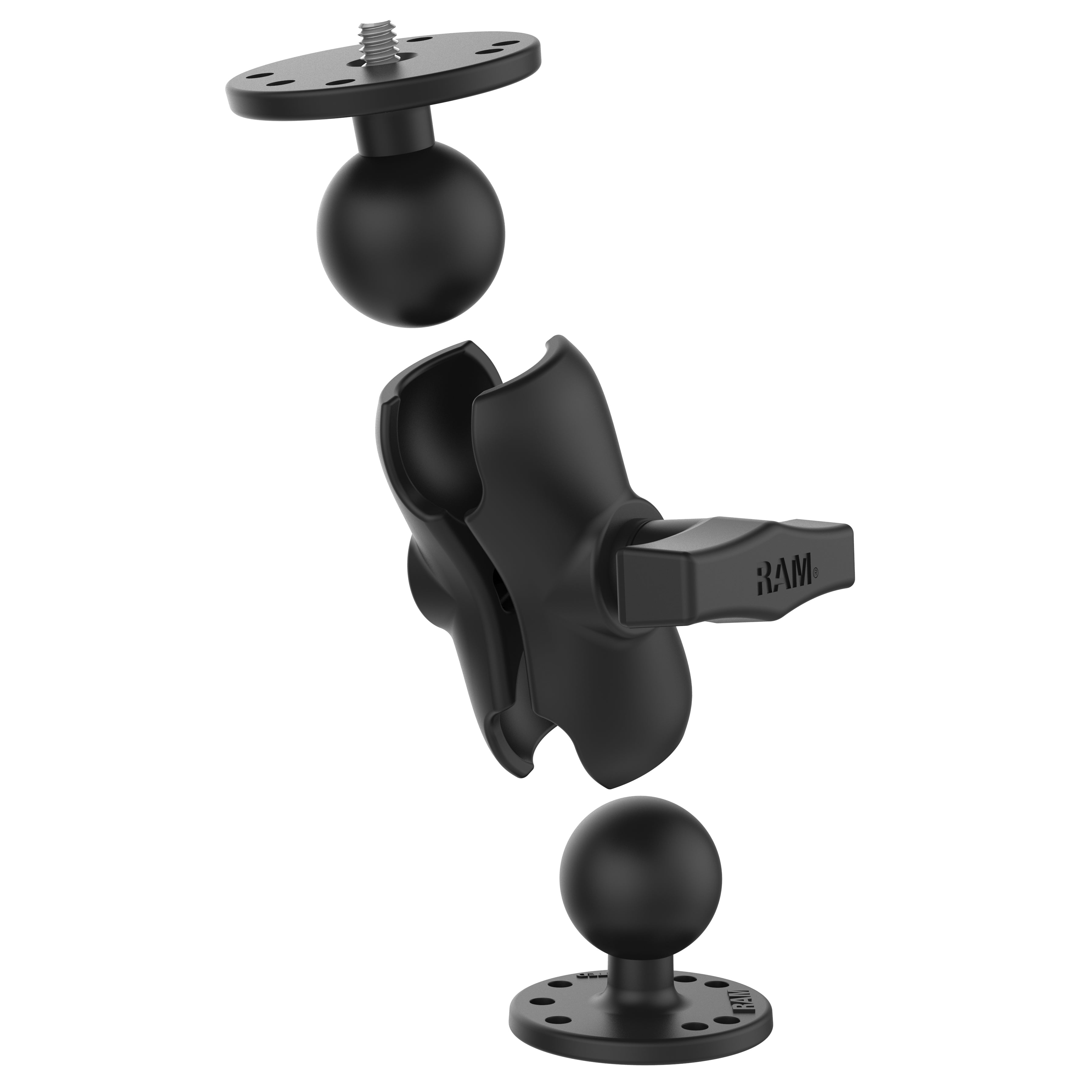 RAM Dubbele Bal Montage met 1/4 "-20 Schroefdraad - C Maat Kort - RAM Mounts RAM-101AU-B afbeelding 2