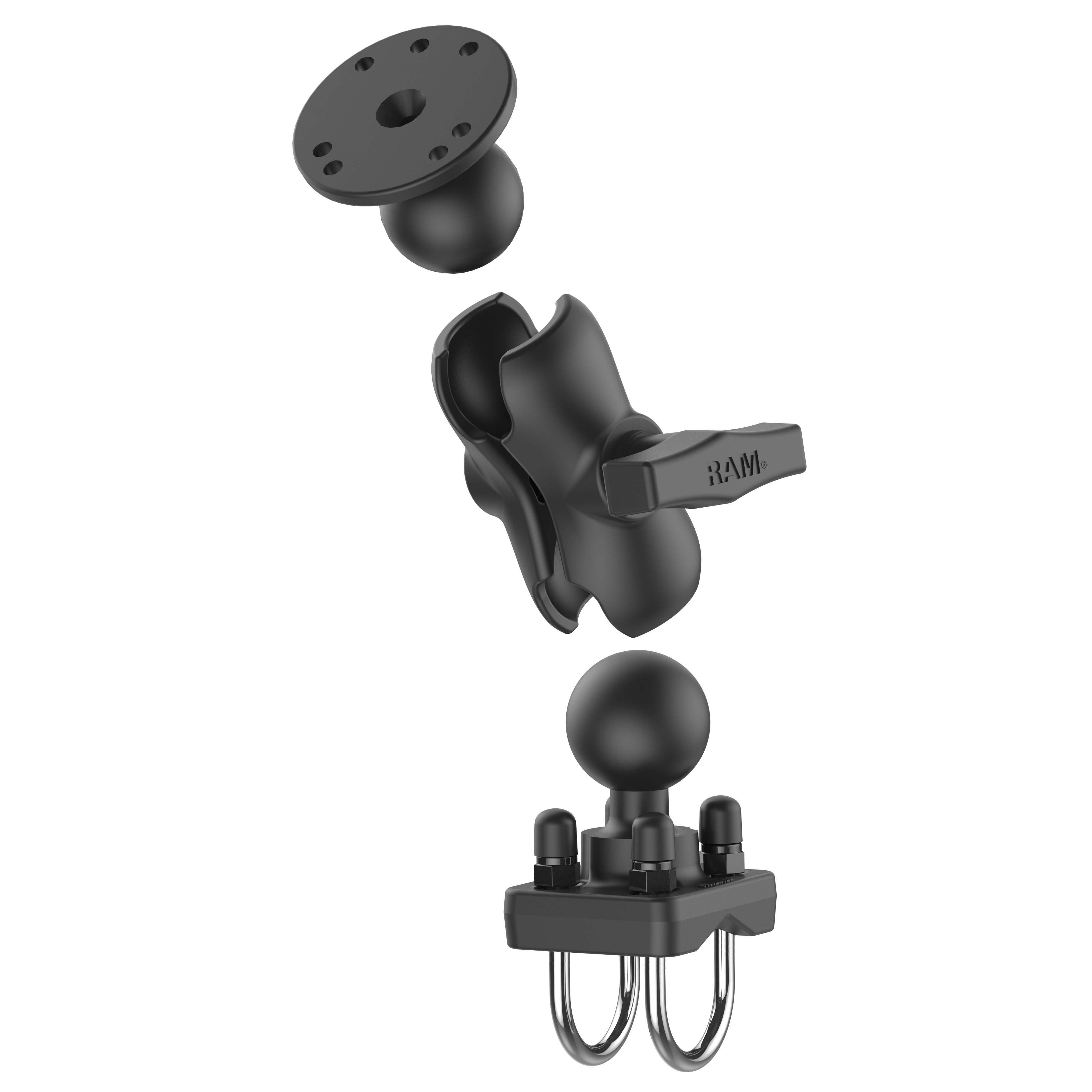 RAM Dubbele U-Bout Rail Montage voor Kleinere Rails - C Maat Kort - RAM Mounts RAM-101U-B-235 afbeelding 2