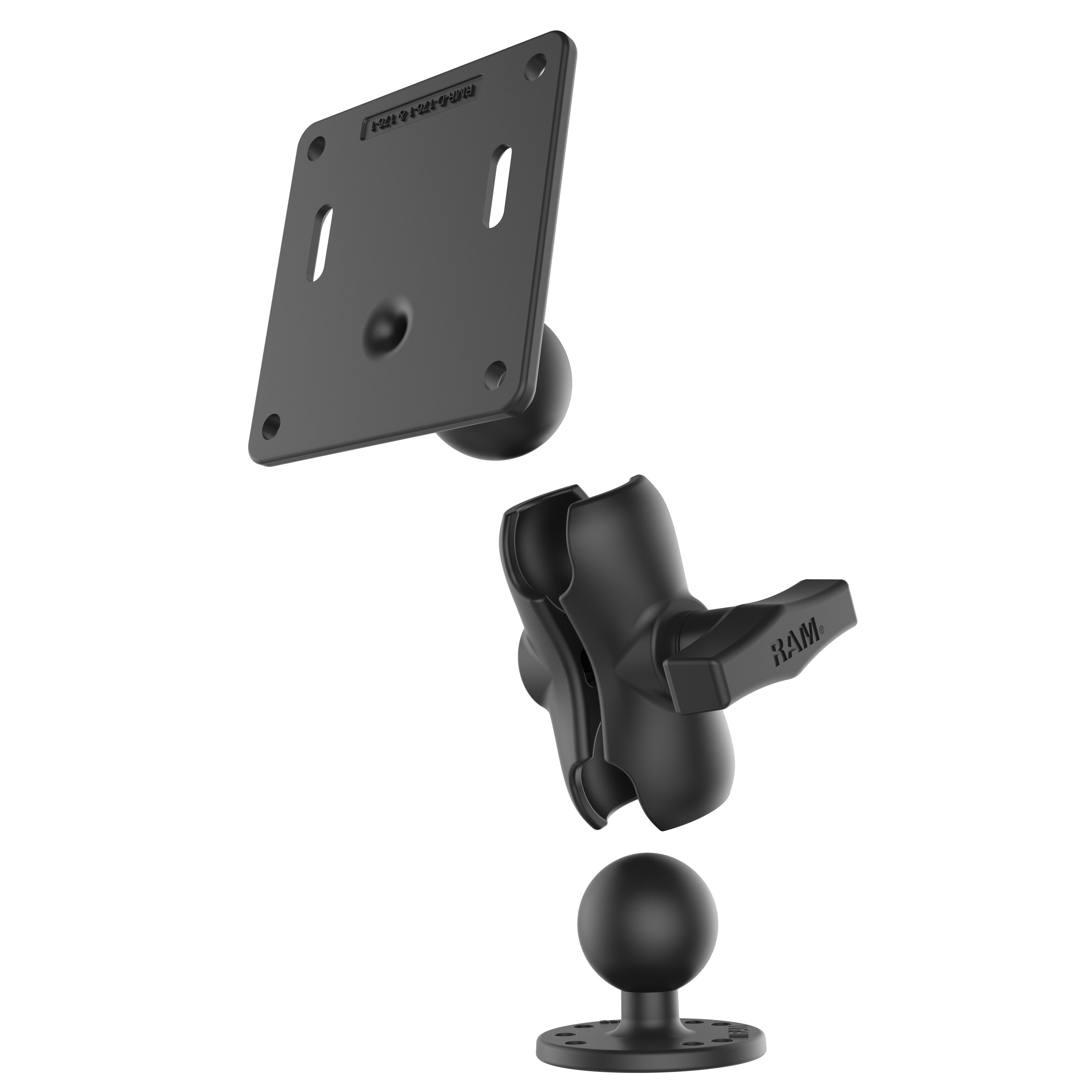 RAM Dubbele Bal Montage met 75x75mm VESA-plaat - C Maat Kort - RAM Mounts RAM-101U-B-2461 afbeelding 3