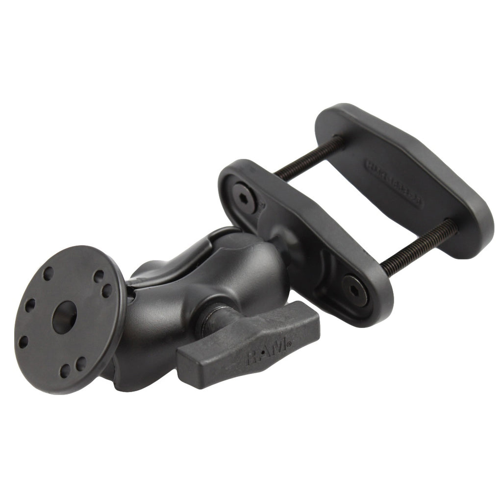 RAM 2,5" Vierkante Post Klem Mount met Ronde AMPS Plaat - Korte Arm - RAM Mounts RAM-101U-B-247-25 afbeelding 1