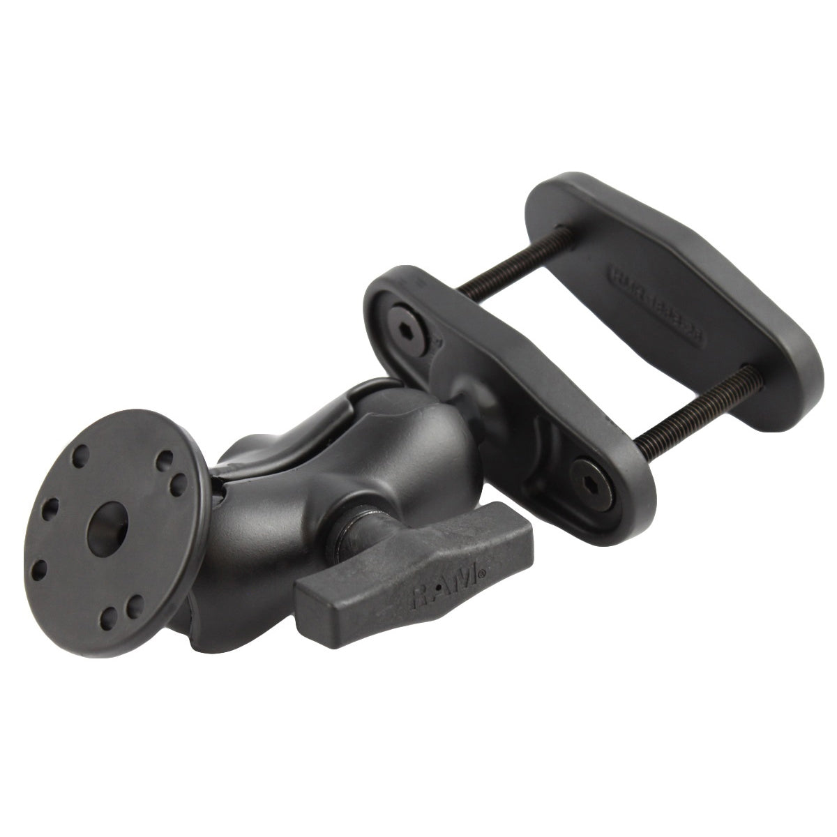 RAM 2,5" Vierkante Post Klem Mount met Ronde AMPS Plaat - Korte Arm - RAM Mounts RAM-101U-B-247-25 afbeelding 1